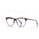 Tom Ford - Blue Block Browline Opticals Glasses - Occhiali da Vista Quadrati - Havana Chiaro - FT5546-B -Tom Ford Eyewear
