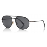 Tom Ford - Gio Sunglasses - Occhiali da Sole Pilota - Nero Opaco - FT0772 - Occhiali da Sole - Tom Ford Eyewear