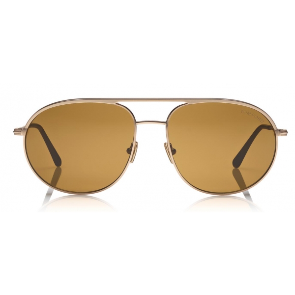 Tom Ford - Gio Sunglasses - Occhiali da Sole Pilota - Oro Rosa Marrone - FT0772 - Occhiali da Sole - Tom Ford Eyewear