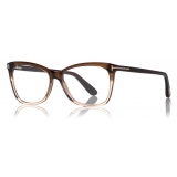 Tom Ford - Thin Butterfly Optical Frame Glasses - Square Optical Glasses - Red Havana - FT5514 - Tom Ford Eyewear