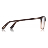 Tom Ford - Thin Butterfly Optical Frame Glasses - Occhiali da Vista Quadrati - Havana Rosso - FT5514 - Tom Ford Eyewear