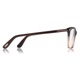 Tom Ford - Thin Butterfly Optical Frame Glasses - Square Optical Glasses - Red Havana - FT5514 - Tom Ford Eyewear