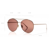 Tom Ford - Cleo Sunglasses - Round Sunglasses - Gold - FT0757 - Sunglasses - Tom Ford Eyewear