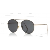 Tom Ford - Cleo Sunglasses - Occhiali da Sole Rotondi - Oro Rosa Lucido - FT0757 - Occhiali da Sole - Tom Ford Eyewear