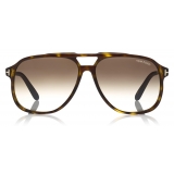 Tom Ford - Raoul Sunglasses - Occhiali da Sole Rotondi - Havana Scuro - FT0753 - Occhiali da Sole - Tom Ford Eyewear