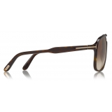 Tom Ford - Raoul Sunglasses - Occhiali da Sole Rotondi - Havana Scuro - FT0753 - Occhiali da Sole - Tom Ford Eyewear