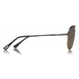 Tom Ford - Gio Polarized Sunglasses - Occhiali da Sole Pilota - Nero Marrone - FT0772-P - Tom Ford Eyewear