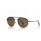 Tom Ford - Gio Polarized Sunglasses - Pilot Sunglasses - Black Brown - FT0772-P - Sunglasses - Tom Ford Eyewear