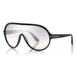 Tom Ford - Brenton Sunglasses - Occhiali da Sole Maschera - Nero Fumo - FT0814 - Occhiali da Sole - Tom Ford Eyewear