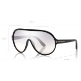 Tom Ford - Brenton Sunglasses - Occhiali da Sole Maschera - Nero Fumo - FT0814 - Occhiali da Sole - Tom Ford Eyewear