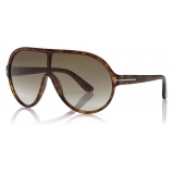 Tom Ford - Brenton Sunglasses - Mask Sunglasses - Red Havana Rovex - FT0814 - Sunglasses - Tom Ford Eyewear