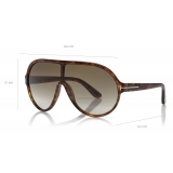 Tom Ford - Brenton Sunglasses - Occhiali da Sole Maschera - Rovex Havana Rosso - FT0814 - Tom Ford Eyewear