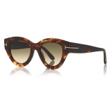 Tom Ford - Slater Sunglasses - Occhiali da Sole Cat-Eye - Havana Chiaro - FT0658 - Occhiali da Sole - Tom Ford Eyewear