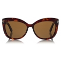 Tom Ford - Alistair Polarized Sunglasses - Occhiali da Sole Quadrati - Havana Rosso - FT0524-P -Tom Ford Eyewear