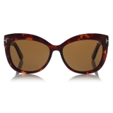 Tom Ford - Alistair Polarized Sunglasses - Occhiali da Sole Quadrati - Havana Rosso - FT0524-P -Tom Ford Eyewear