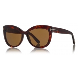 Tom Ford - Alistair Polarized Sunglasses - Occhiali da Sole Quadrati - Havana Rosso - FT0524-P -Tom Ford Eyewear