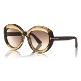 Tom Ford - Bianca Sunglasses - Occhiali da Sole Rotondi - Miele - FT0581 - Occhiali da Sole - Tom Ford Eyewear