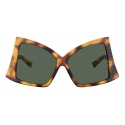 Valentino - Butterfly Sunglasses in Acetate with Roman Stud - Havana Green - Valentino Eyewear