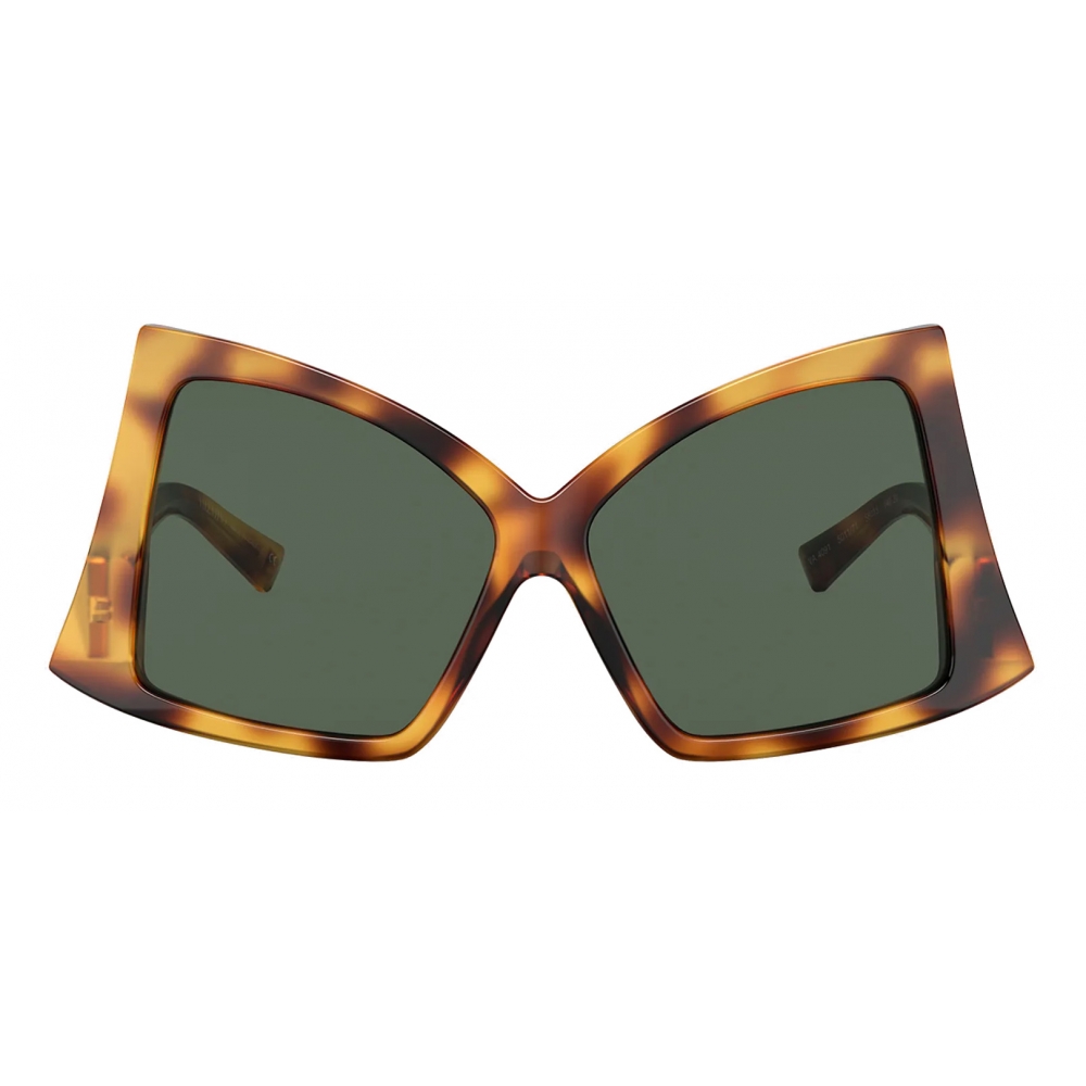 Valentino - Butterfly Sunglasses in Acetate with Roman Stud - Havana Green  - Valentino Eyewear - Avvenice