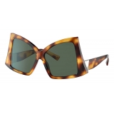Valentino - Butterfly Sunglasses in Acetate with Roman Stud - Havana Green - Valentino Eyewear
