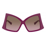 Valentino - Butterfly Sunglasses in Acetate with Roman Stud - Fuchsia Gradient Brown - Valentino Eyewear