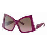 Valentino - Butterfly Sunglasses in Acetate with Roman Stud - Fuchsia Gradient Brown - Valentino Eyewear