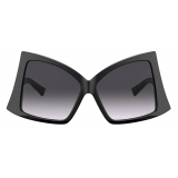 Valentino - Butterfly Sunglasses in Acetate with Roman Stud - Black - Valentino Eyewear