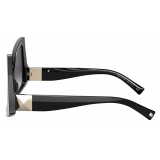 Valentino - Butterfly Sunglasses in Acetate with Roman Stud - Black - Valentino Eyewear