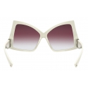 Valentino - Butterfly Sunglasses in Acetate with Roman Stud - Ivory Gradient Pink - Valentino Eyewear