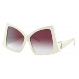 Valentino - Butterfly Sunglasses in Acetate with Roman Stud - Ivory Gradient Pink - Valentino Eyewear