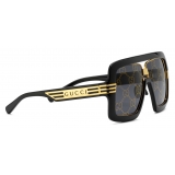 Gucci - Square Sunglasses with GG Lens - Black Grey - Gucci Eyewear