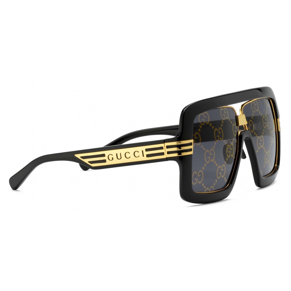 Gucci - Square Sunglasses with GG Lens - Black Grey - Gucci Eyewear ...