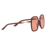 Gucci - Square Sunglasses - Dark Pink Orange - Gucci Eyewear
