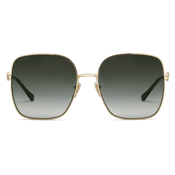 Gucci - Square Sunglasses - Gold Gray - Gucci Eyewear