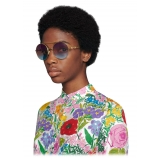 Gucci - Occhiali da Sole Rotondi - Oro Multicolore - Gucci Eyewear