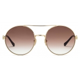 Gucci - Round Sunglasses - Gold Brown Orange - Gucci Eyewear