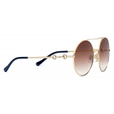 Gucci - Round Sunglasses - Gold Brown Orange - Gucci Eyewear