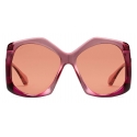Gucci - Round Sunglasses - Burgundy Pink - Gucci Eyewear