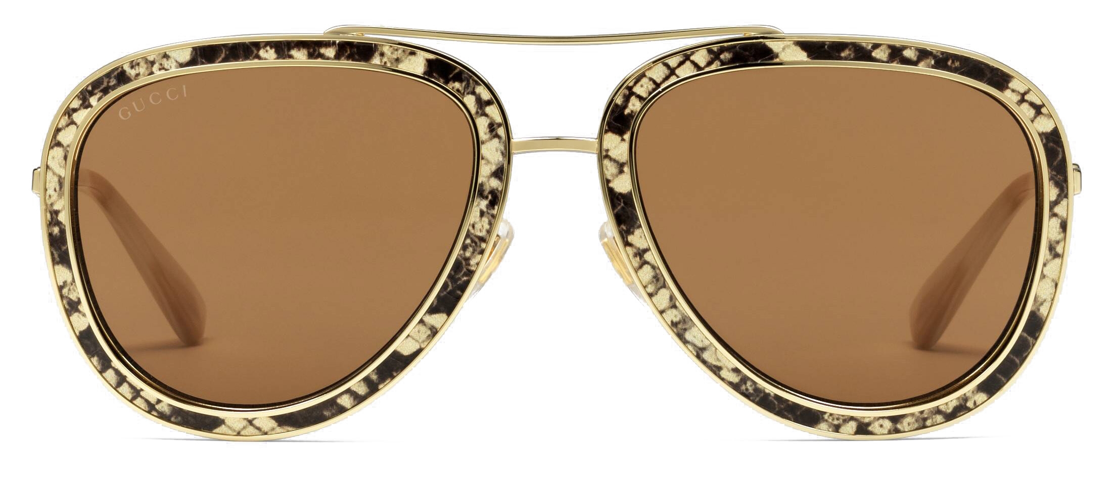 Gucci - Sunglasses with Leather - Gold Brown - Gucci - Avvenice