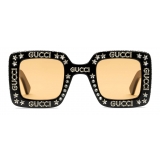 Gucci - Occhiali da Sole Quadrati con Cristalli - Nero Giallo - Gucci Eyewear