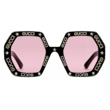 Gucci - Occhiali da Sole Quadrati con Cristalli - Nero Rosa - Gucci Eyewear