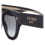 Fendi - Fendi Roma - Occhiali da Sole Cat-Eye - Nero - Occhiali da Sole - Fendi Eyewear