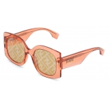 Fendi - Fendi Roma - Oversized Square Sunglasses - Orange - Sunglasses - Fendi Eyewear