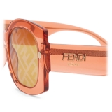 Fendi - Fendi Roma - Occhiali da Sole Squadrata Oversize - Arancione - Occhiali da Sole - Fendi Eyewear
