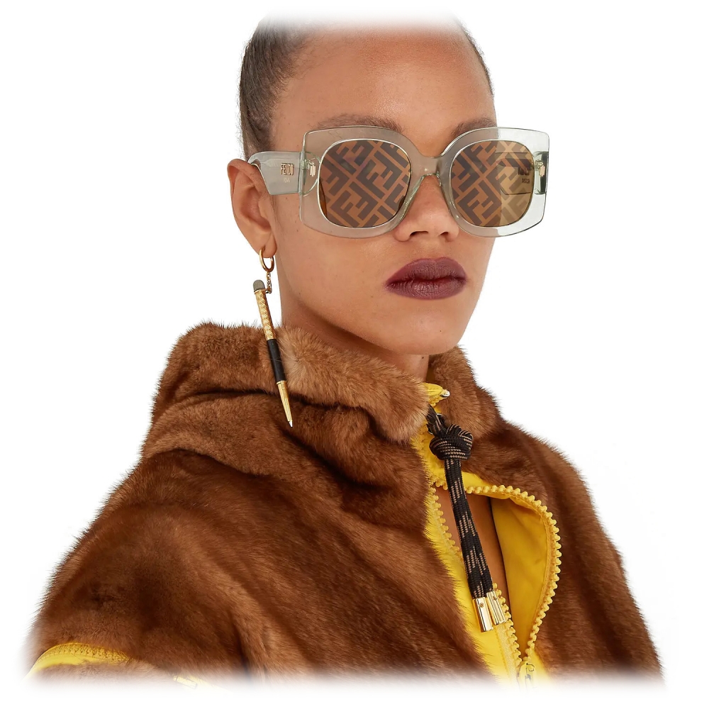 Fendi - Fendi Roma - Oversized Square Sunglasses - Transparent
