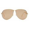 Fendi - Baguette - Occhiali da Sole Pilot Oversize - Oro - Occhiali da Sole - Fendi Eyewear
