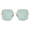 Fendi - Baguette - Square Oversize Sunglasses - Gold Green Silver - Sunglasses - Fendi Eyewear