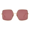 Fendi - Baguette - Square Oversize Sunglasses - Gold Cherry - Sunglasses - Fendi Eyewear