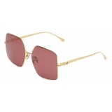 Fendi - Baguette - Occhiali da Sole Quadrata Oversize - Oro Cilliegia - Occhiali da Sole - Fendi Eyewear