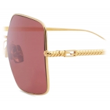 Fendi - Baguette - Occhiali da Sole Quadrata Oversize - Oro Cilliegia - Occhiali da Sole - Fendi Eyewear